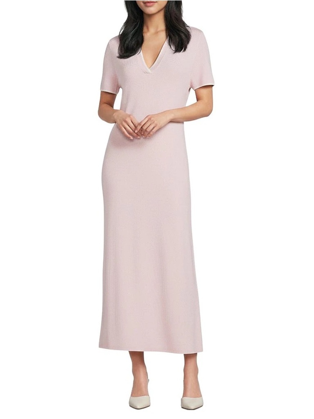 Antonio Melani
Ribbed V-Neck Collar Short Sleeve Shift Maxi Dress - Picture 2 of 7